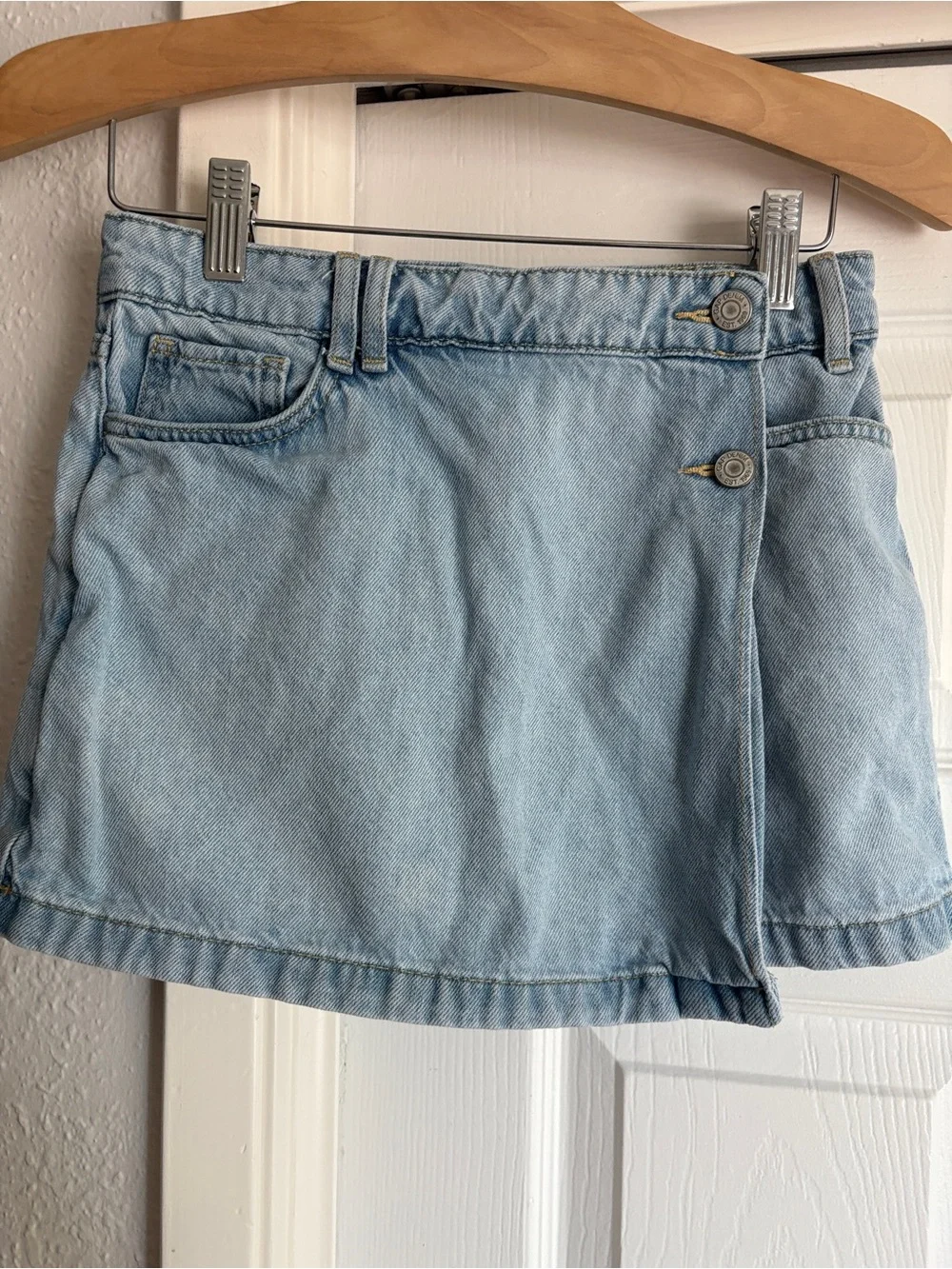 Gap Kids Girls Light Blue Denim Mini Skort Shorts Skirt